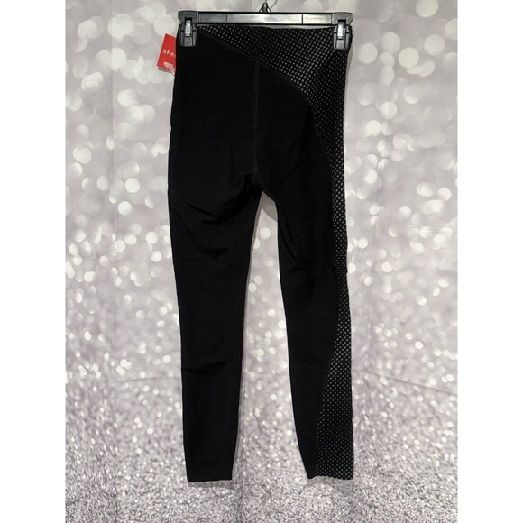 NWT Spanx Very Black/ Silver Reflective 7/8 Leggings - XS - Picture 3 of 3